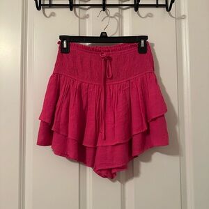 Women's Pink Ruffle Skort